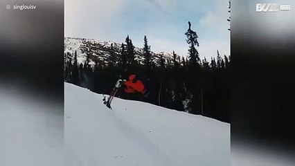 Enorme fail op ski's na mislukte salto!