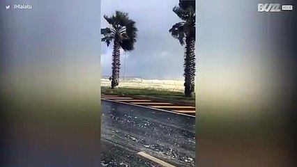 Storm whips up a lather leaving Cape Town streets covered in foam