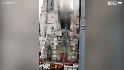 Nantes Cathedral goes up in flames