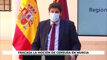 Fracasa la moción de censura en Murcia:  3 diputados de Cs mantendrán el apoyo al PP