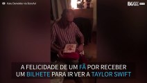 Pai fica radiante com bilhetes para concerto da Taylor Swift