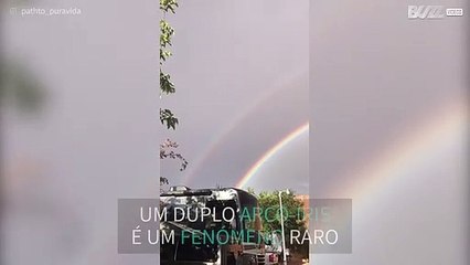 Duplo arco-íris impressiona campistas