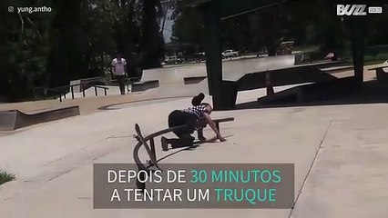 Fadiga leva a melhor sobre skater