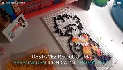 Jovem cria personagem de Dragon Ball hama beads
