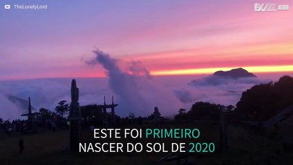 O primeiro nascer do sol de 2020 na Nova Zelândia