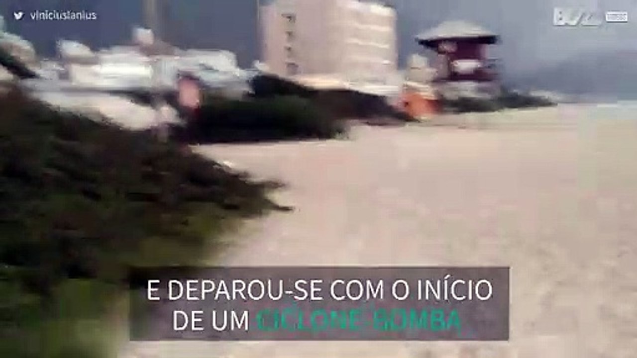 Homem sai à rua e depara-se com um Ciclone-bomba!