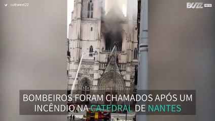 Incêndio atinge catedral de Nantes