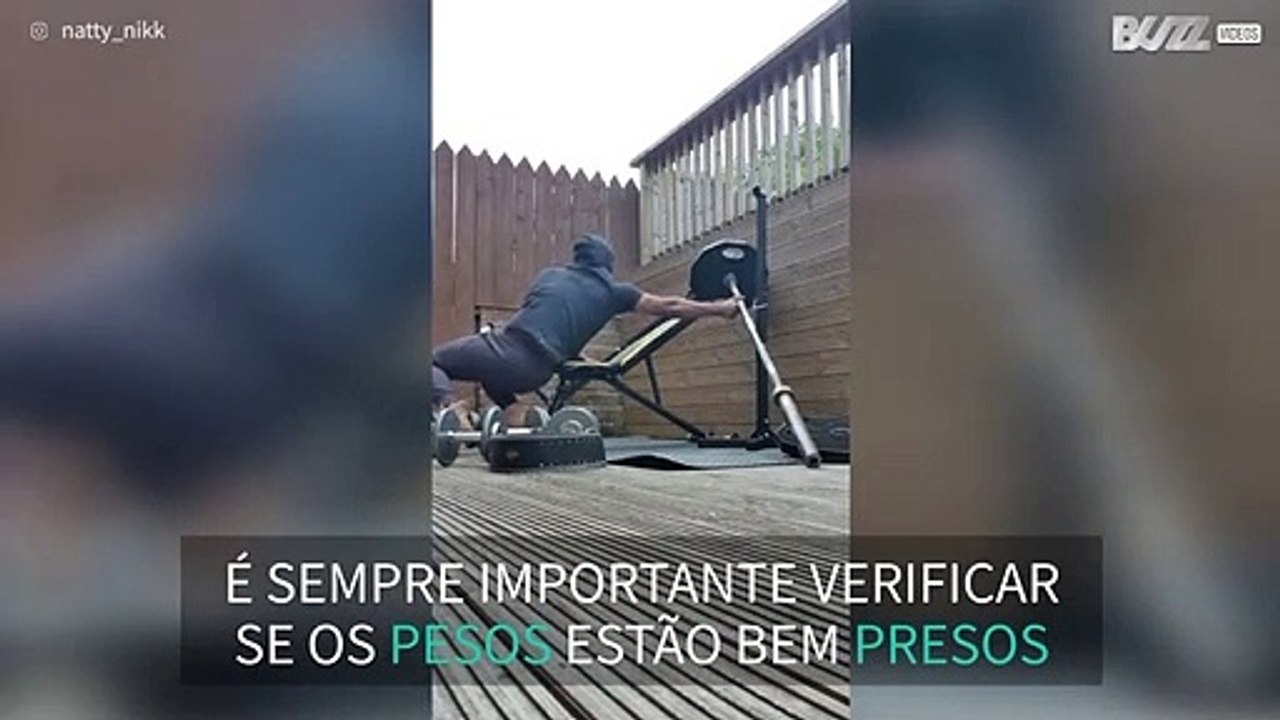 Homem tem acidente durante levantamento de pesos