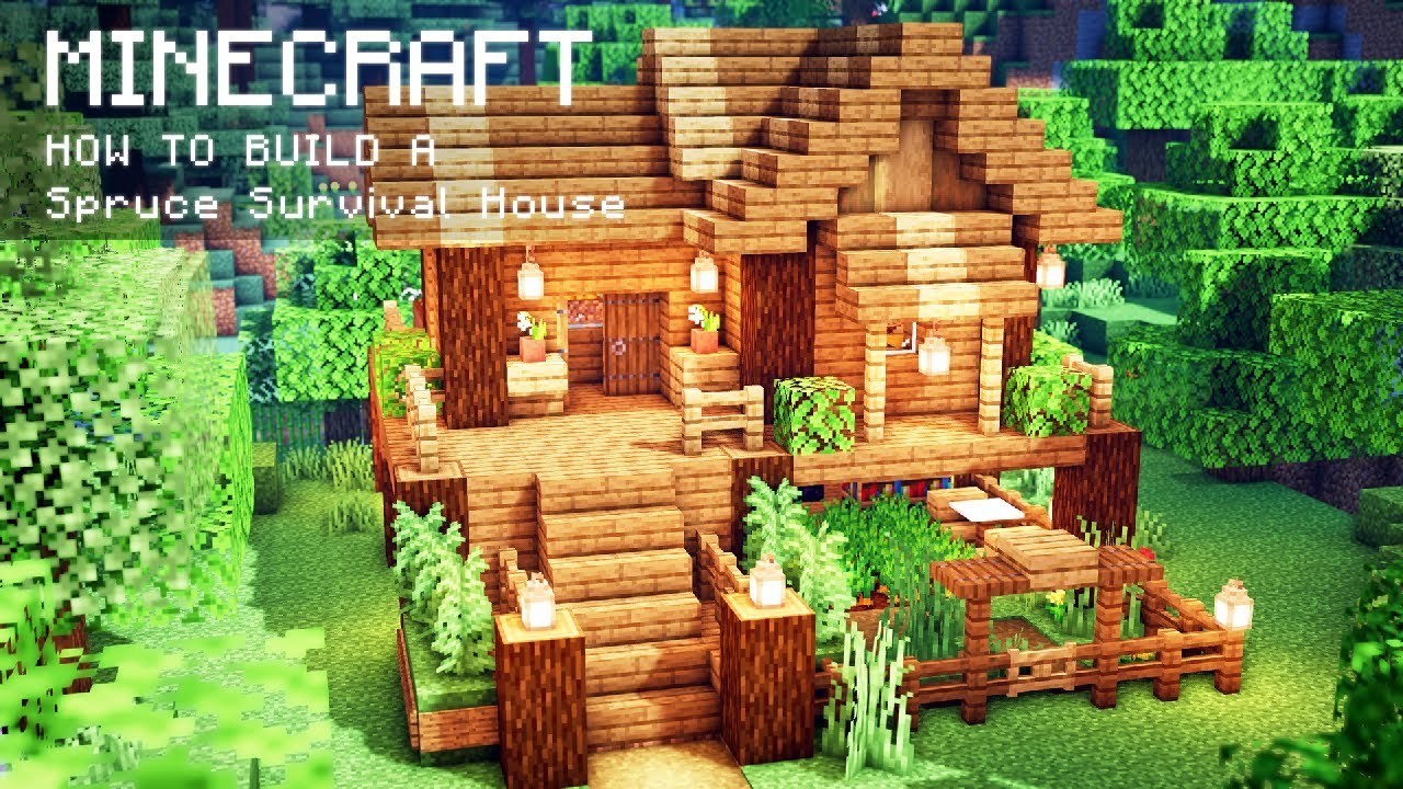 Minecraft How To Build a Spruce Survival House video Dailymotion