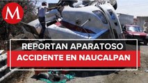 Tráiler vuelca en la carretera Naucalpan Toluca