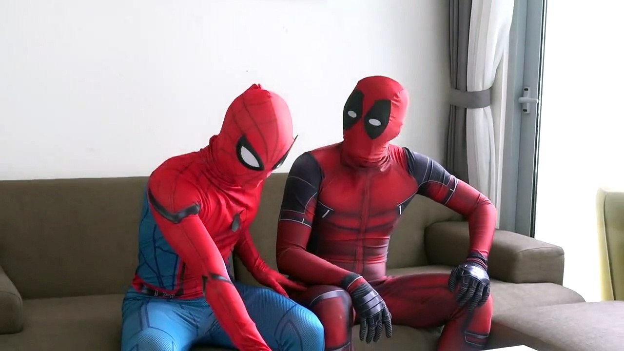 07. SUPERHERO IN REAL LIFE SPIDER-MAN, VENOM and DEADPOOL fighting bad guys Người Nhện đón Deadpool