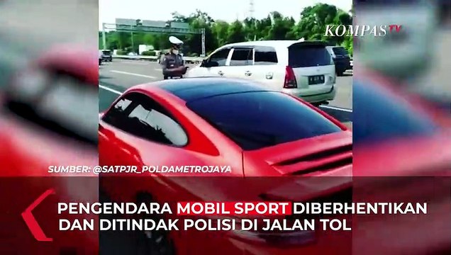 Polisi Tilang Pengendara Mobil Sport yang Ugal-ugalan di Jalan Tol