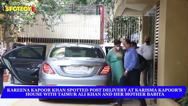Kareena Kapoor Spotted Post Delivery At Karisma’s House With Taimur Ali Khan And Her Mom Babita