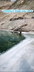Swimming in Frozen River