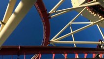 Stock Footage Red Roller Coaster Slow Motion