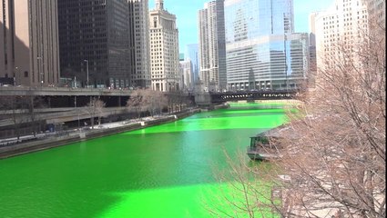 Chicagoans surprised to see river dyed green after a year without the tradition