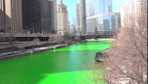 Chicagoans surprised to see river dyed green after a year without the tradition