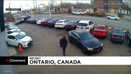 Surveillance video released as police in Ontario search for car thieves