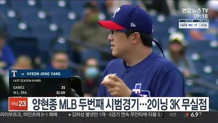 양현종, MLB 두 번째 시범경기서 2이닝 3K 무실점