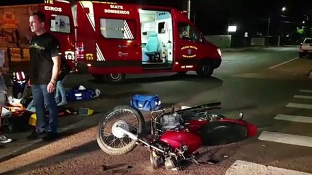 Casal sofre fratura após colisão de trânsito na Rua Marechal Floriano