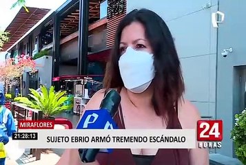 Miraflores: sujeto ebrio arma escándalo e intenta golpear a trabajador en restaurante