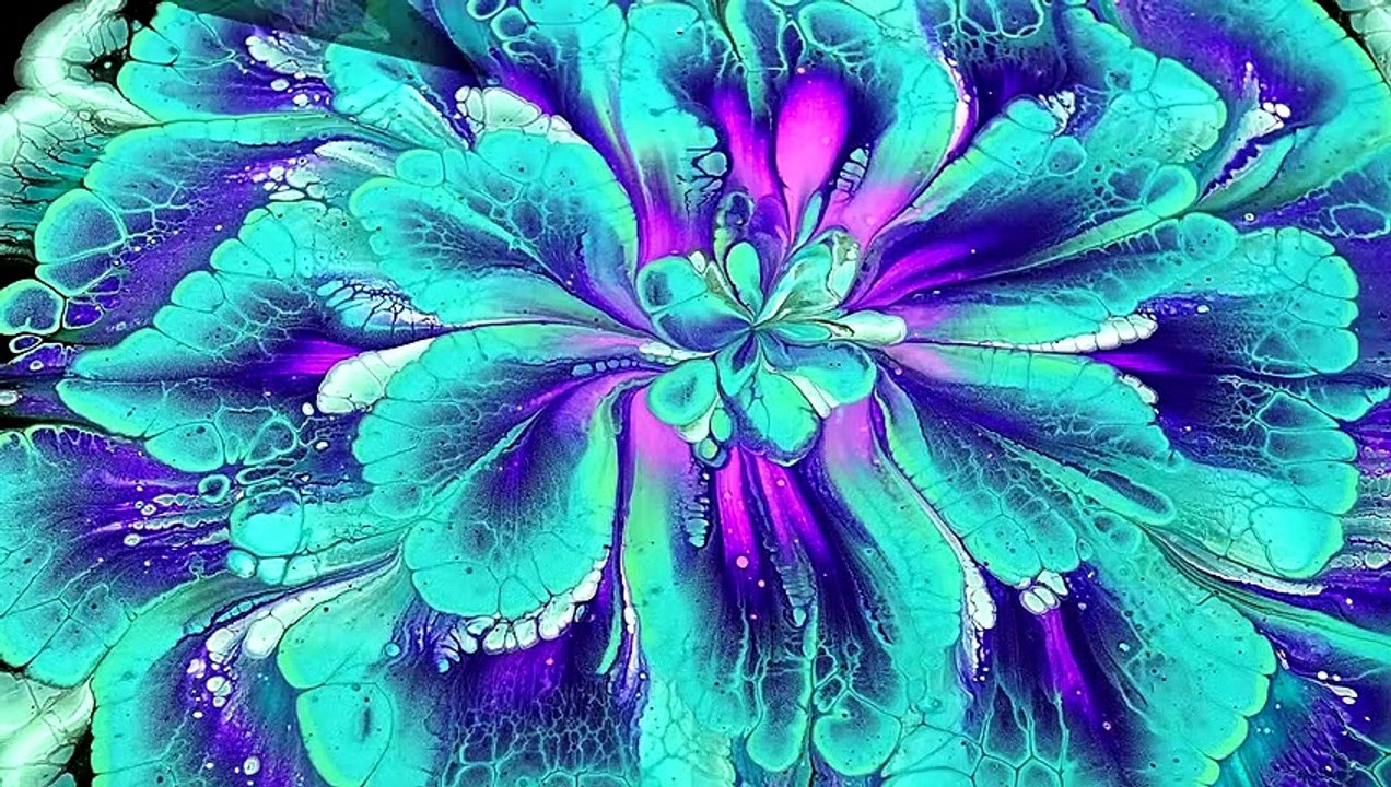 (369) Acrylic POUR painting TUTORIAL ~ Reverse flower dip ~ Paint # ...