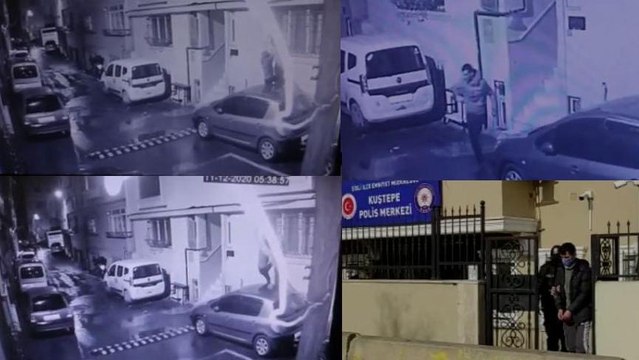 Şişli'de ikinci kattaki daireye tırmanarak giren hırsız kamerada