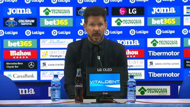 Simeone: Tenemos que tener la tranquilidad de saber cuál es nuestro camino