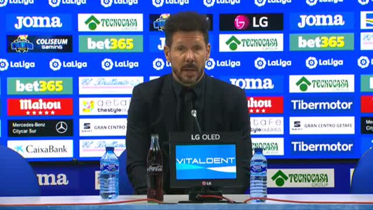 Simeone: "Tenemos que tener la tranquilidad de saber cuál es nuestro camino"