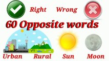 60 opposite words in English and Hindi for kids || Opposites with pictures || Easy Antonyms