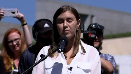 Ex-Liberal staffer Brittany Higgins addresses thousands