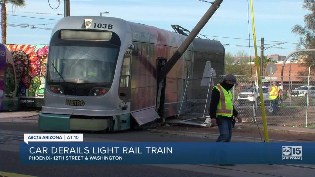 FD: 6 injured after car plows into light rail in Phoenix