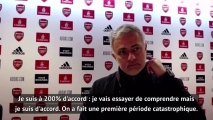 Mourinho : "La seule chose pire que notre première période, c'est le penalty donné à Arsenal"