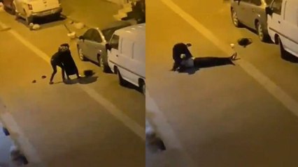 Küçükçekmece’de kadına şiddet kamerada