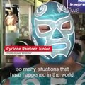 Des lutteurs professionnels en quête des personnes qui ne portent pas de masque