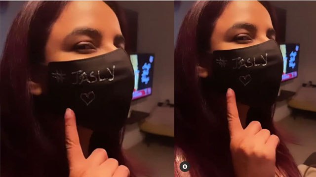 Jasmin Bhasin ने पहना Jasly लिखा मास्क तो फिदा हुए fans | FilmiBea