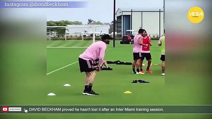 DAVID BECKHAM proved he hasn't lost it after an Inter Miami training session