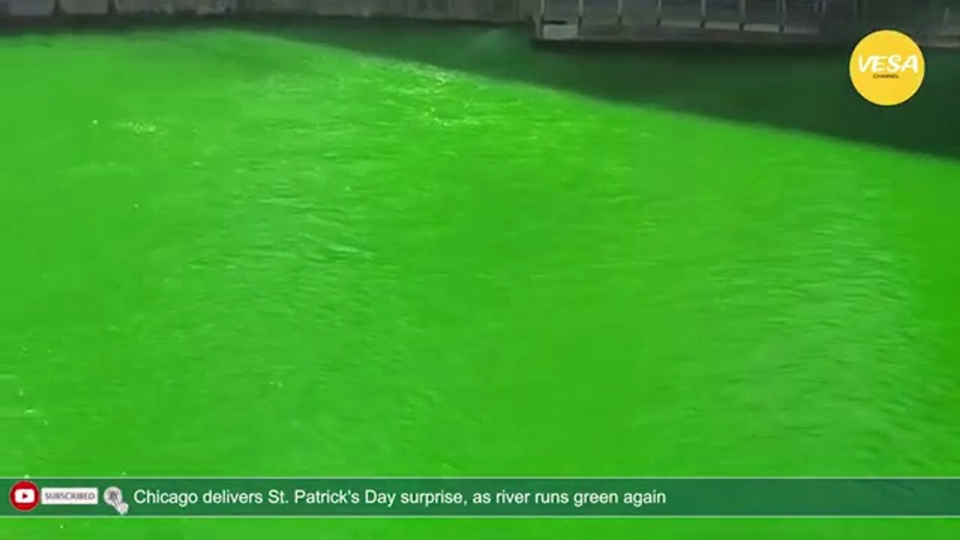 ⁣Chicago delivers St Patrick's Day surprise, as river runs green again