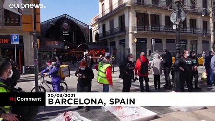 Barselona'da hayvan hakları savunucuları et tüketimini protesto etti