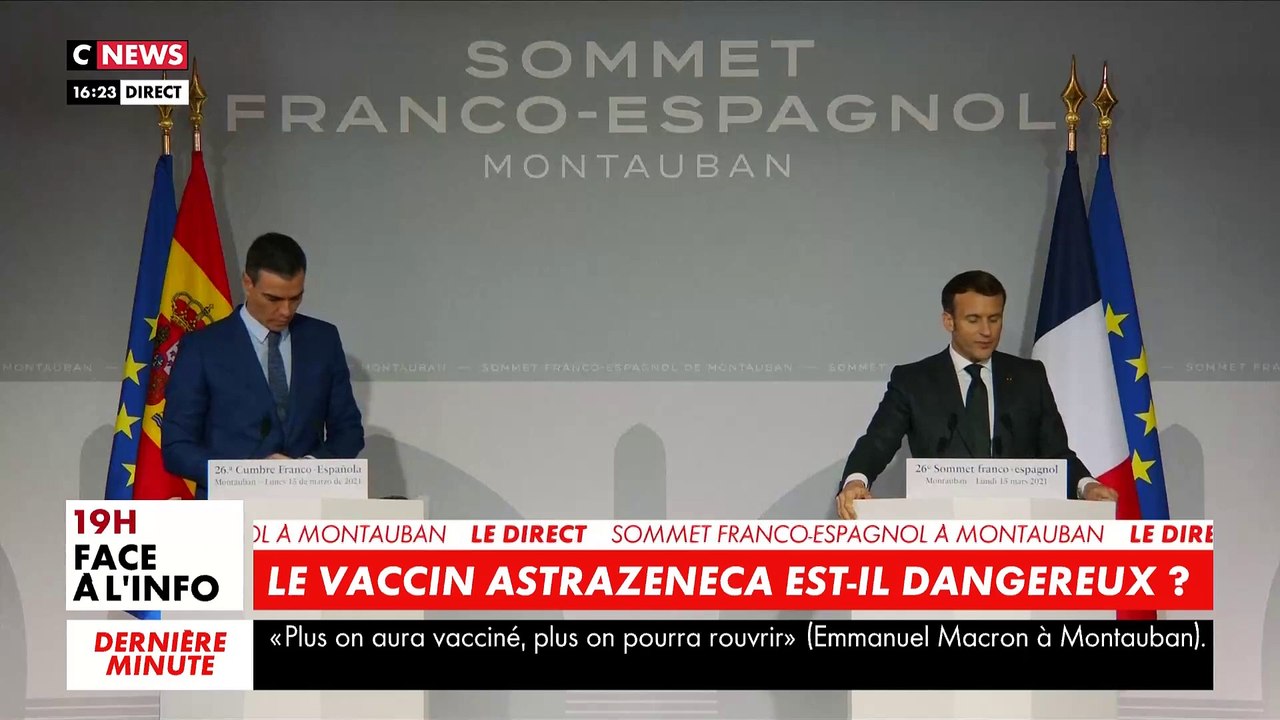Après l'Allemagne, Emmanuel Macron annonce que la France suspend à son tour "par précaution" la vaccination avec AstraZeneca jusqu'à demain, en attendant l'avis de l'Agence européenne des médicaments