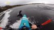 Kayaker Nearly Flips Over When Seal Crashes Onto Kayak!