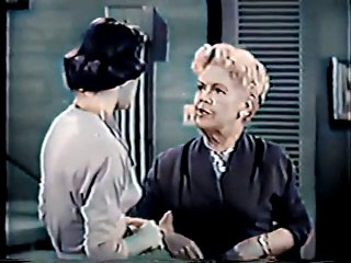 December Bride s4e13 The Parrot Show, Colorized, Spring Byington, Frances Rafferty, Verna Felton, Sitcom