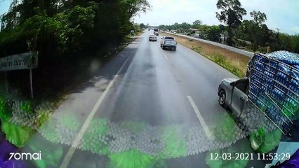 Blown Tire Has Pick-Up Spinning Out of Control
