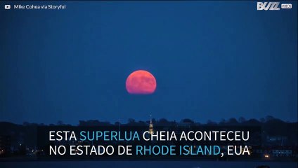 Superluaa cheia nos céus de Rhode Island