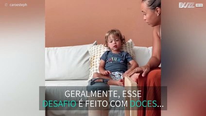 Menino não resiste a desafio com batido de proteína!