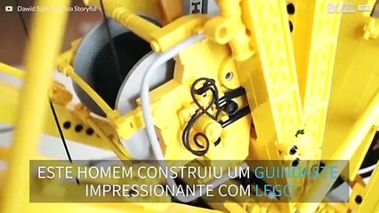 Impressionante! Homem constrói guindaste gigante de Lego