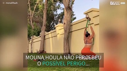 Exercício com elástico acaba em acidente assustador