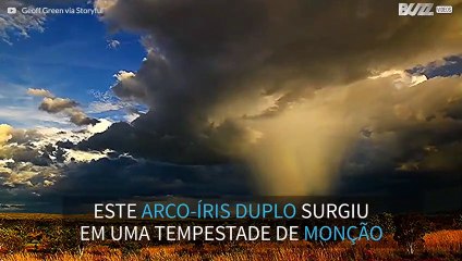 Incrível arco-íris duplo se forma durante tempestade na Austrália