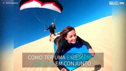 Uma maneira original de praticar sandboard com companhia!