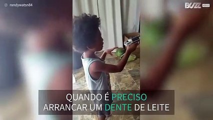 Rapaz usa pistola nerf para arrancar dente